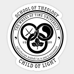 The Wheel of Time University - School of Theology (Child of Light) Sticker